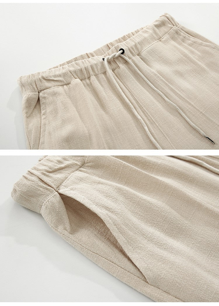 COTTON AND LINEN TROUSERS